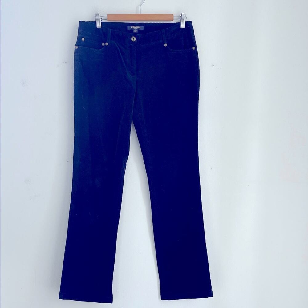 Brooks Brothers Lucia Fit straight leg corduroy navy blue corduroy pants sz 8